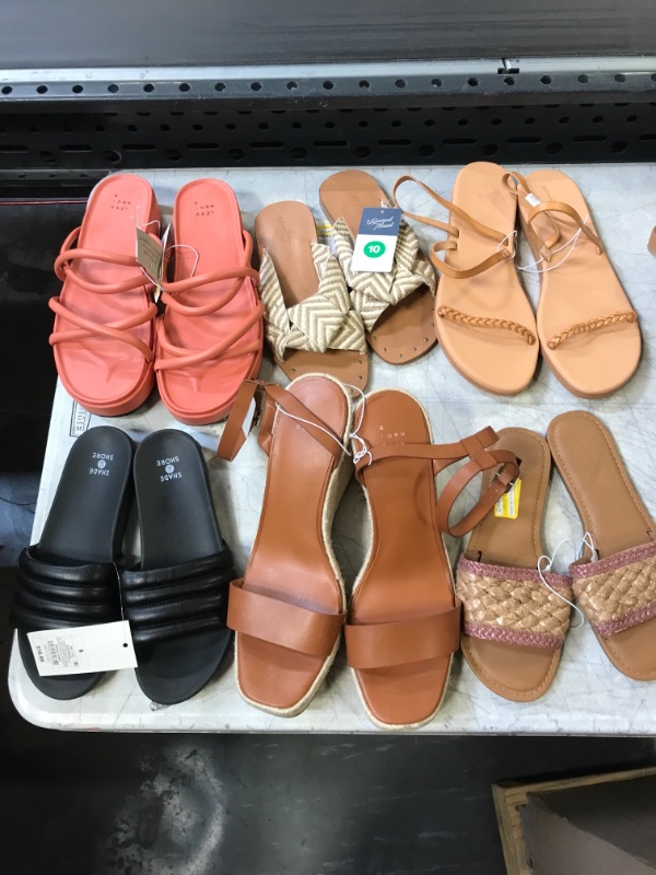 Photo 1 of BAG LOT, MISC. WOMENS SANDALS,(SIZES MAY VARY, BUY AS IS)