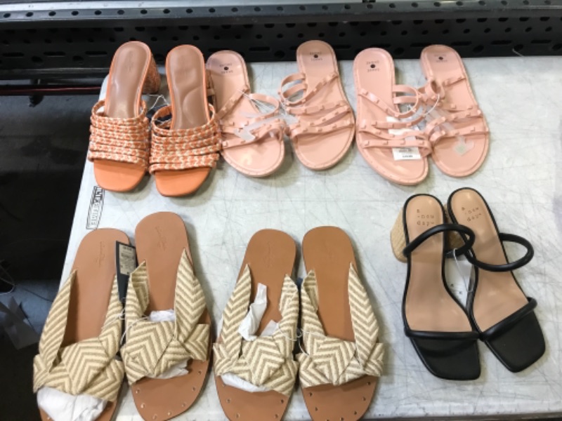 Photo 1 of BAG LOT, MISC. WOMENS SANDALS,(SIZES MAY VARY, BUY AS IS)