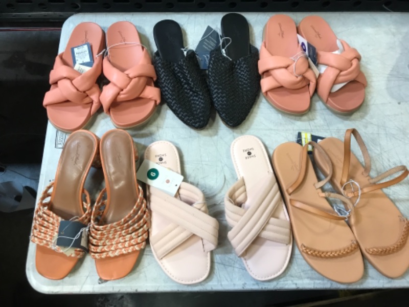 Photo 1 of BAG LOT, MISC. WOMENS SANDALS,(SIZES MAY VARY, BUY AS IS)