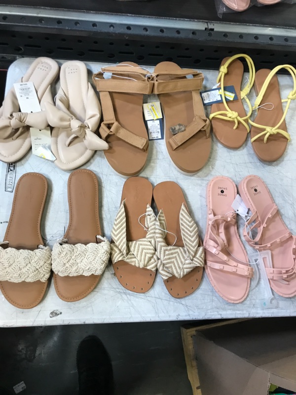 Photo 1 of BAG LOT, MISC. WOMENS SANDALS,(SIZES MAY VARY, BUY AS IS)