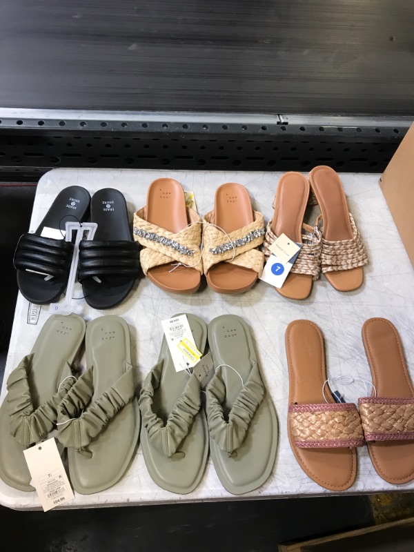 Photo 1 of BAG LOT, MISC. WOMENS SANDALS,(SIZES MAY VARY, BUY AS IS)