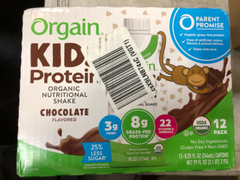 Photo 2 of  Orgain Kids Protein Organic Nutritional Shake, Chocolate, 12 Pack  -- BB 01/2024 --