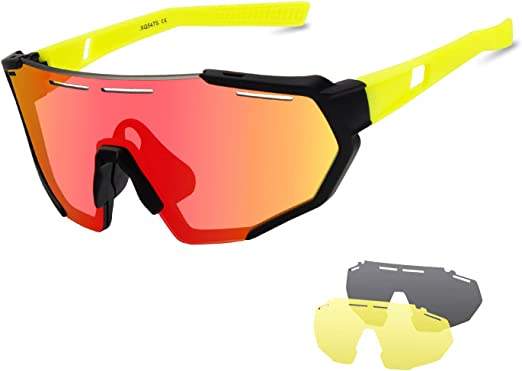 Photo 1 of  Sports Sunglasses Polarized Cycling Sunglasses with 3 Interchangeable Lenses for Child Junior Adult
