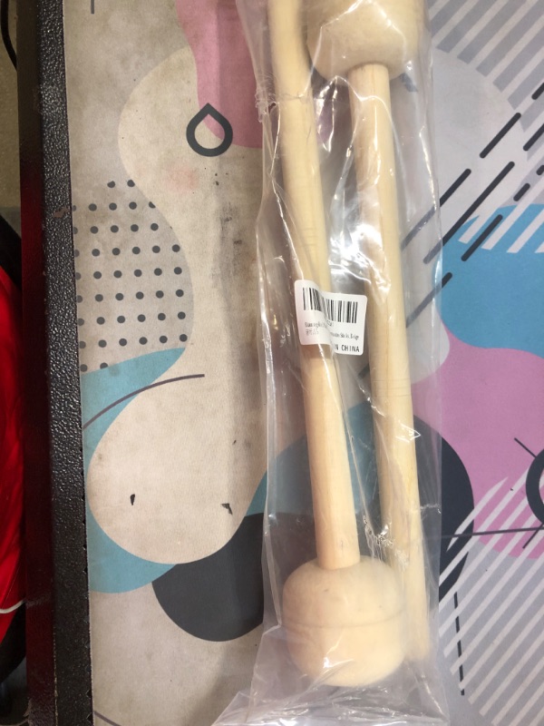 Photo 2 of  2 Pack Drum Mallet, 13" Wool Felt Drum Stick, Bass Drum Mallet Drum Stick, Anti-slip Bass Percussion Sticks, Beige
