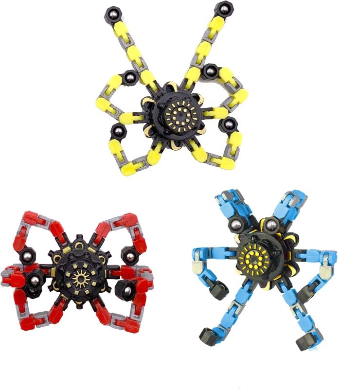 Photo 1 of Fidget Spinners,Transformable Fingertip Gyro Spinner Toy DIY Deformable Robot Fingertip Toys ,Decompression Spinner Stress Relief Mechanical Chain Toy for Kids Adults(3Pcs)
