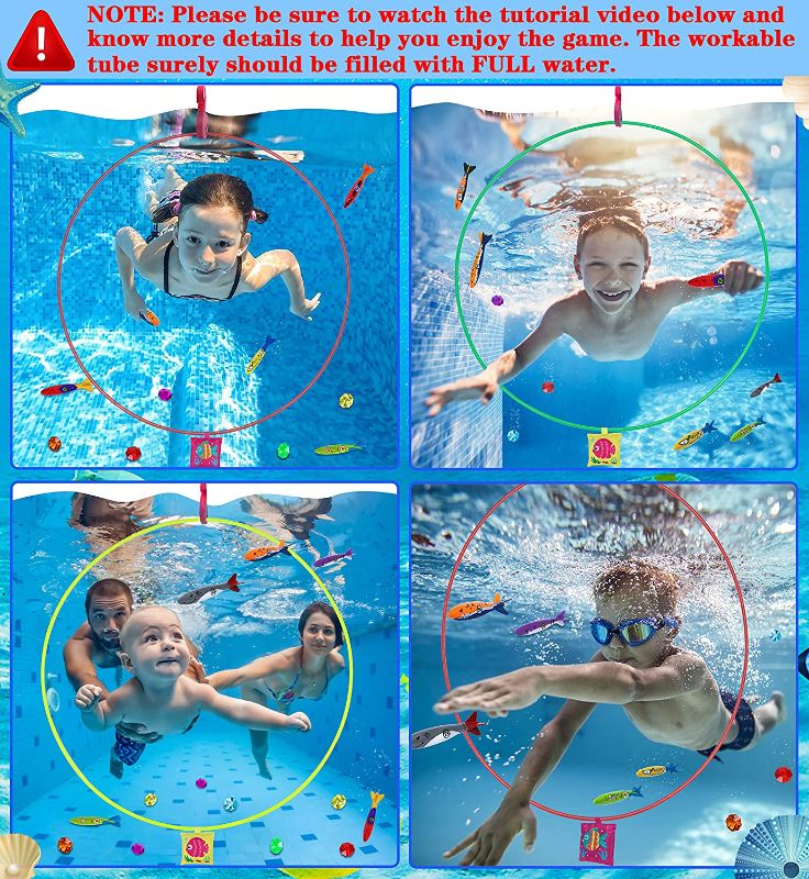 Photo 1 of  Pool Toys Games-3 Diving Through Swim Rings for Kids 3,4,5,6,7,8,9,10,11,12 Adults+Div