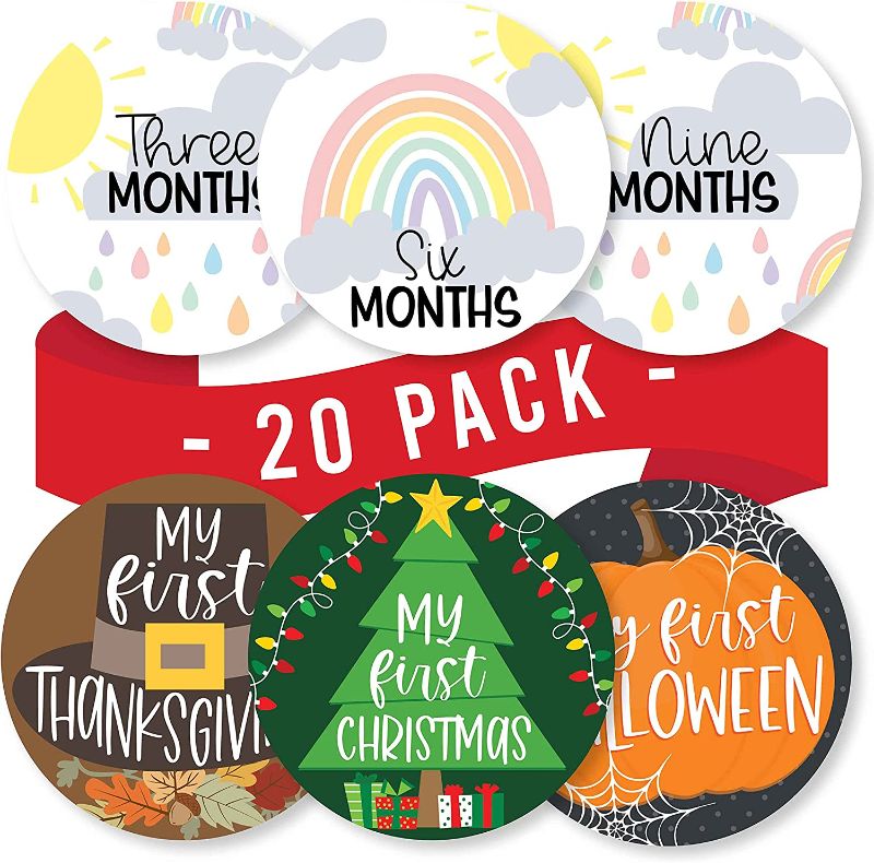 Photo 1 of 20 Monthly Baby Milestone Stickers Girl - Rainbow Baby Monthly Milestone Stickers for Baby Girl, Milestone Baby Monthly Stickers, Baby Month Stickers for Baby Photo Props, Monthly Baby Stickers Girl
