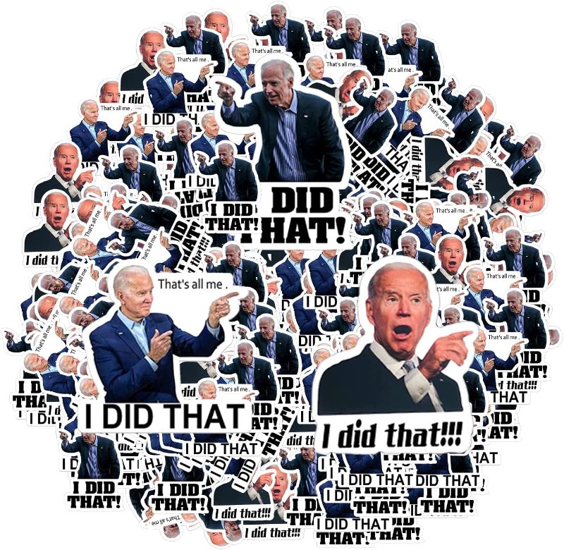 Photo 1 of 300 Pcs I Did That Biden Stickers Funny Sticker - Pointed to Your Left and Right - Funny Sticker for Car Motorcycle Helmet Laptop Window
