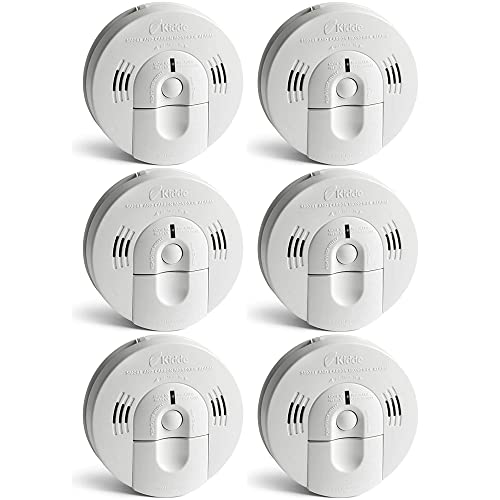 Photo 1 of  Kidde Smoke & Carbon Monoxide Detector, Hardwired, Interconnect Combination Smoke & CO Alarm with Battery Backup, Voice Alert, Pack of 6

