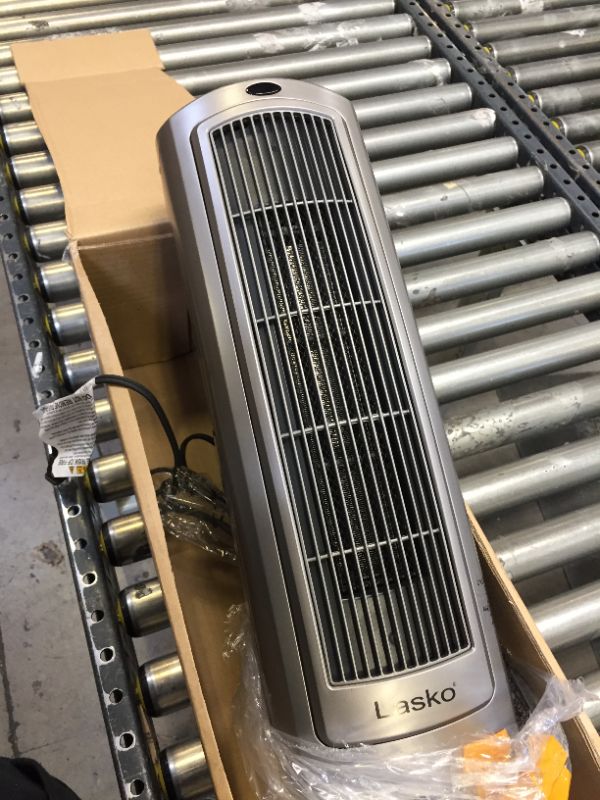 Photo 1 of Lasko 1500W Digital Ceramic Space Heater with Remote, 755320, Silver