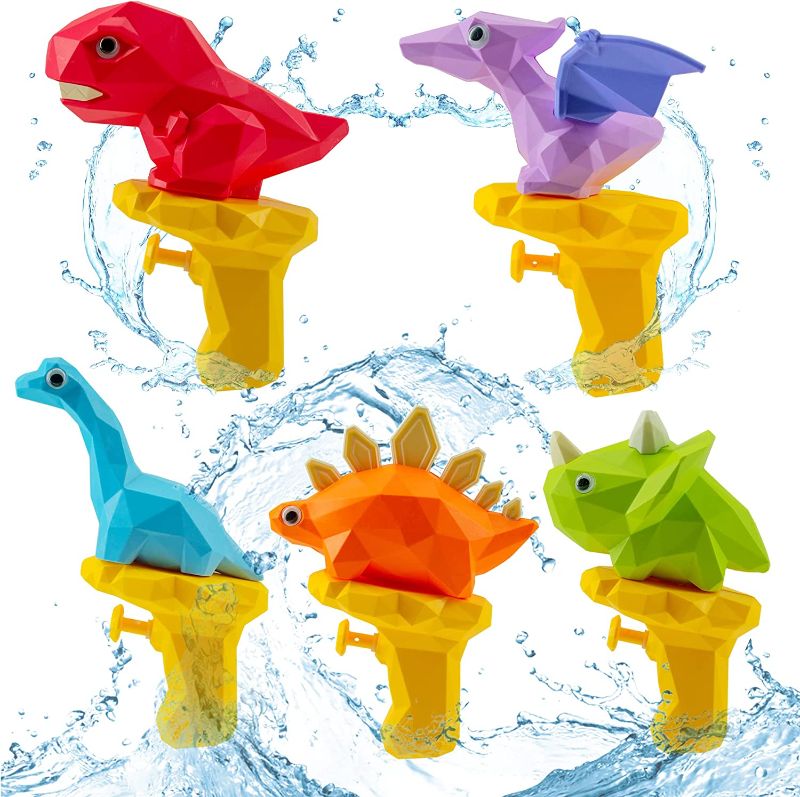 Photo 1 of 5 PCS Dinosaur Water Squirt Guns, Summer Swimming Pool Beach Dinosaur Party Favor Toys for Boys and Girls Age 3 4 5 6 7 8
