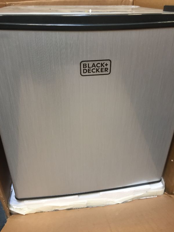 Photo 4 of BLACK+DECKER 1.7-Cu. Ft. Compact Refrigerator - Stainless Steel