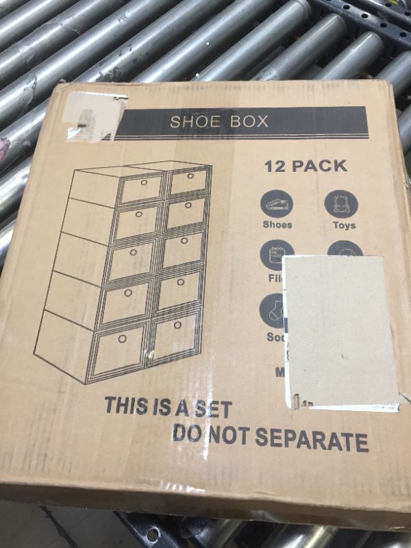Photo 1 of 12 Pack Shoe Storage Boxes Clear Plastic