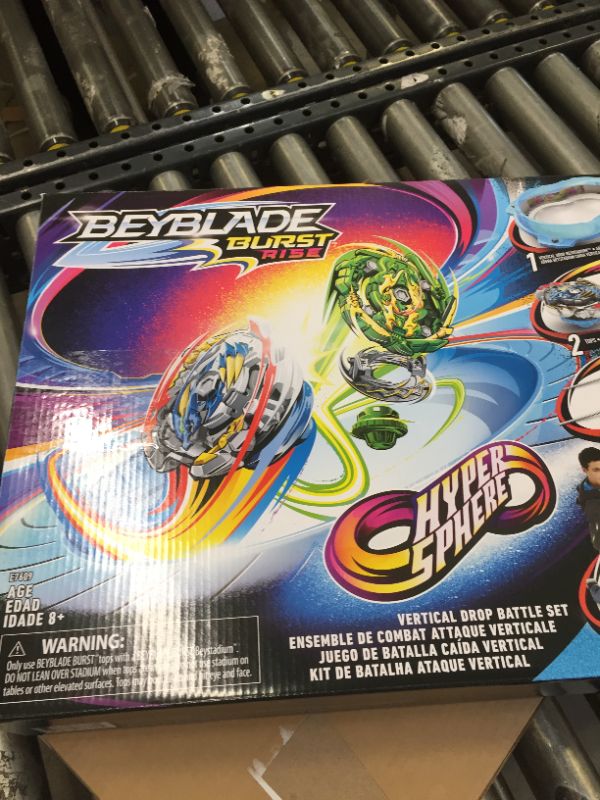 Photo 2 of BEYBLADE Burst Rise Hypersphere Vertical Drop Battle Set -- Complete Set with Beystadium, 2 Battling Top Toys & 2 Launchers, Ages 8 & Up retail_packaging