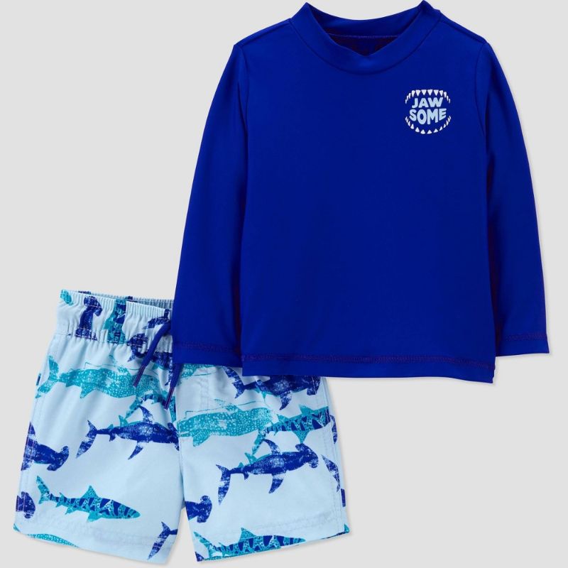 Photo 1 of Baby Boys' Shark Print Rash Guard Set - Just One You® Made by Carter's--SIZE 3MONTHS