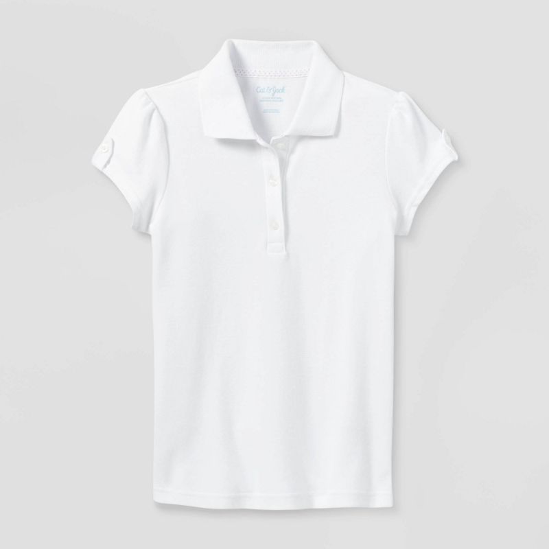 Photo 1 of 2 PACK--Girs' Short Sleeve Uniform Polo Shirt - Cat & Jack--SIZE 4/5 & 10/12

