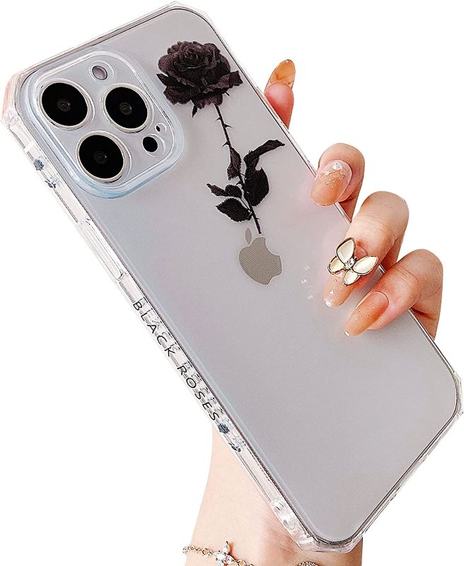 Photo 1 of Compatible with iPhone 13 Pro Max Case Clear Silicone Cute for Women Flower Smile Heart Pattern Soft Flexible Phone Case for iPhone 13 Pro Max 6.7 INCH (Flower, iPhone 13 Pro Max)