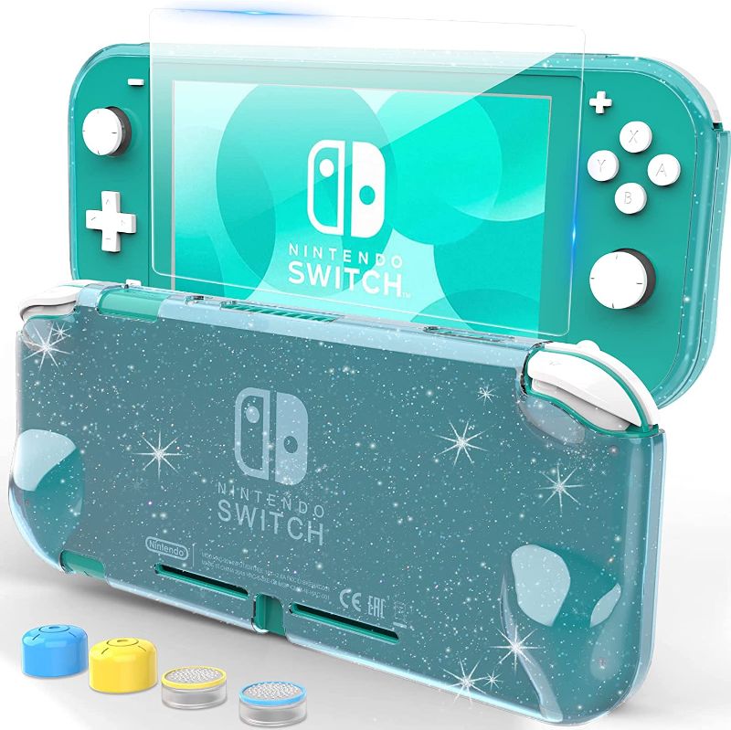 Photo 1 of Case Compatible with Nintendo Switch Lite, with Tempered Glass Screen Protector and 4 Thumb Grip, TPU Protective Cover for Switch Lite with Anti-Scratch/Anti-Dust (Black)
-UNOPENED BOX-