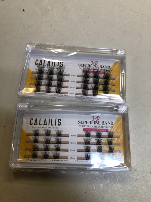 Photo 2 of (2 COUNT) Lash Clusters,CALAILIS Cluster Lashes Individual Lashes Superfine Brand Natural Look Reusable DIY Eyelash Extension 0.07mm 24Pcs Eyelash Clusters(Style4 MIX Black Brand)
