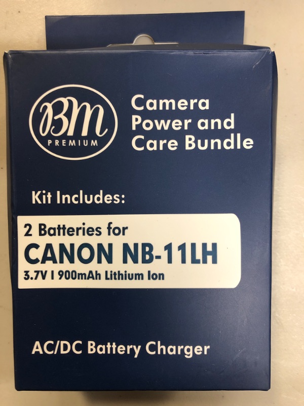 Photo 2 of BM Premium 2 Pack of NB-11L, NB-11LH Batteries and Charger Kit for Canon PowerShot Elph 110, Elph 130, Elph 135 IS, Elph 140 IS, Elph 150 IS, Elph 160, Elph 170 IS, Elph 180, Elph 190 IS, Elph 320 HS, Elph 340 HS, Elph 350 HS, Elph 360 HS, A2300 IS, A2400