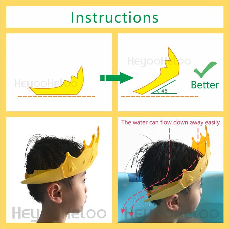 Photo 1 of Baby Shower Cap Waterproof Shampoo hat for Children Toddler Girls Boys Protect ears eyes.Adjustable Silicone Bathing Crown.
2 COUNT, FACTORY SEALED