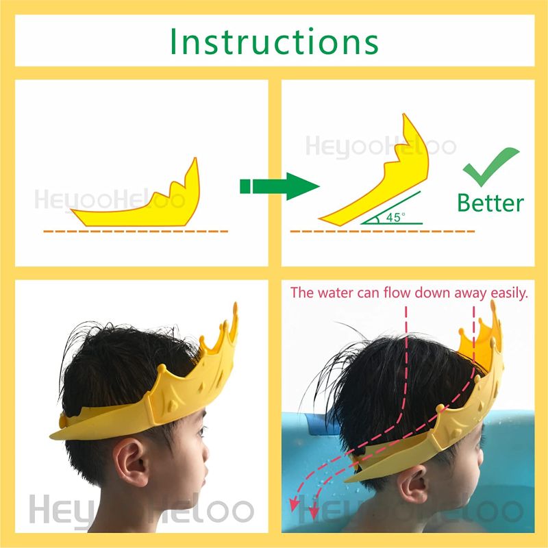 Photo 1 of Baby Shower Cap Waterproof Shampoo hat for Children Toddler Girls Boys Protect ears eyes.Adjustable Silicone Bathing Crown.
2 COUNT
