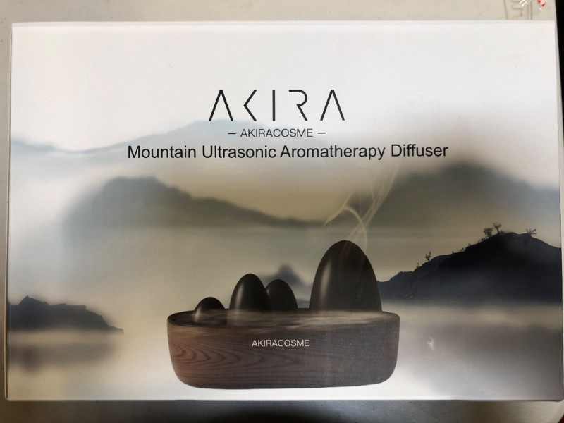 Photo 2 of AKIRACOSME Essential Oil Diffuser 300ML , Mountain Shaped Unique Design, BPA Free & ECO-Friendly Material, Ultrasonic Aromatherapy Diffusers with Auto-Off Safety Switch, Wood Grain
