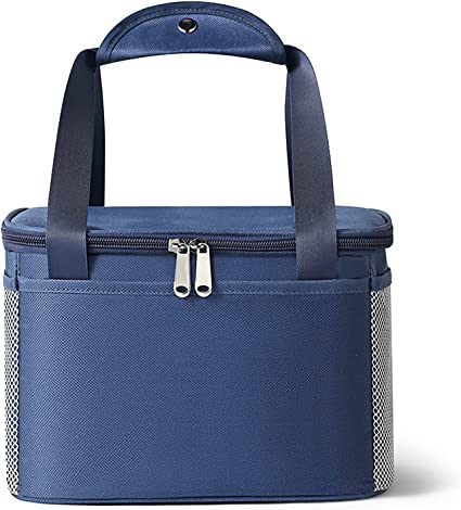 Photo 1 of 6L Thickened Blue Reusable Insulated Lunch Bag for Student, Women and Men Travel Picnic and School Lunch Box (Small, Blue)
