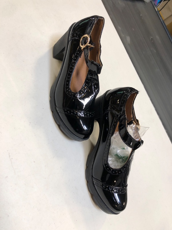 Photo 1 of DADAWEN Women's Classic T-Strap Platform Mid-Heel Square Toe Oxfords Dress Shoes, SIZE 7 