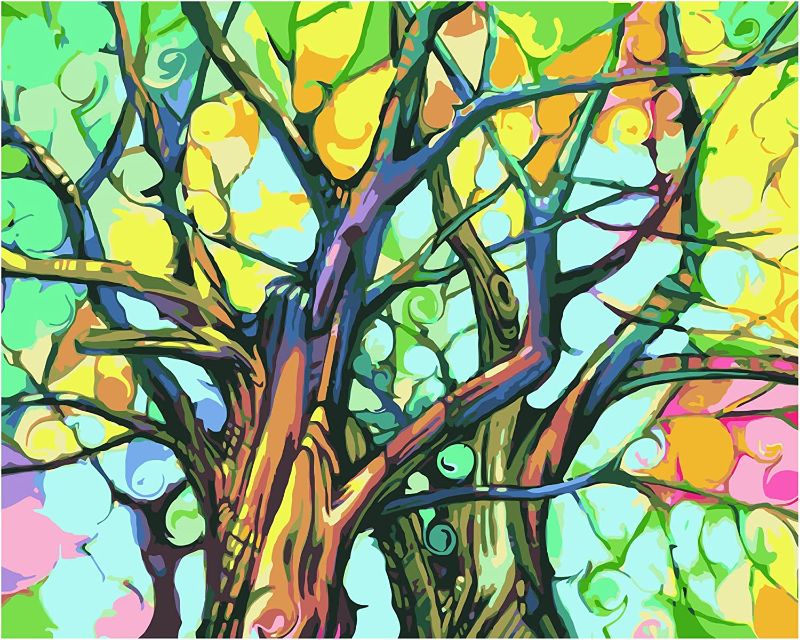 Photo 1 of  Paint by Numbers for Adults Beginner Large Tree Colorful, DIY Oil Acrylic Painting Kits on Canvas Paintworks Home Decoration 16x20 Inch
-UNOPENED BOX-