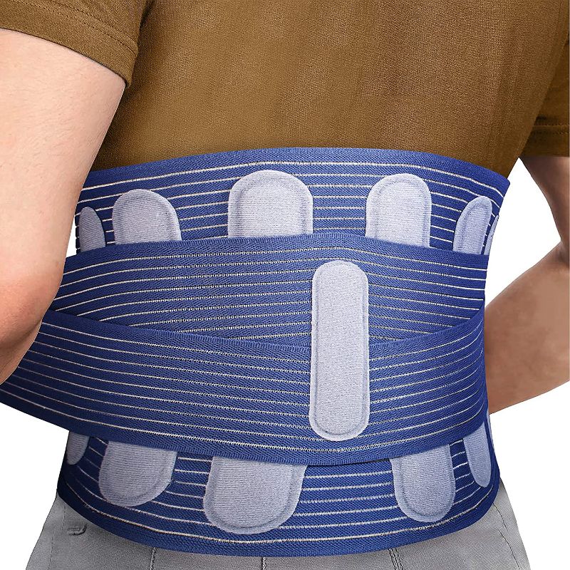 Photo 1 of Back Support Belt with Adjustable Support Straps, LHJYSZ Lumbar Support Belt for Men and Women Lower Back Pain Relief, Breathable Back Brace Medium
