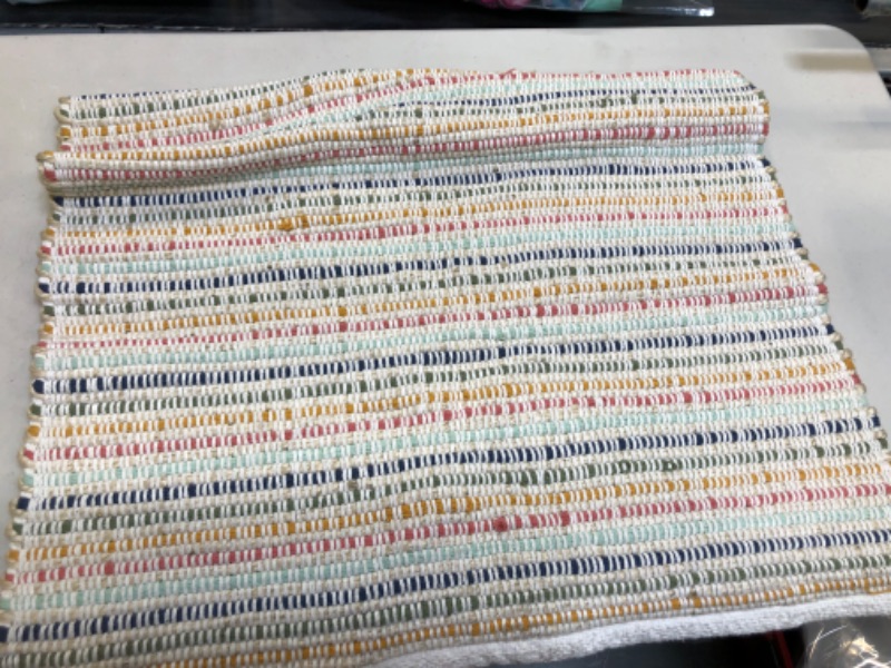 Photo 2 of 27"x45" Striped Ribbed Accent Rug - Pillowfort™

