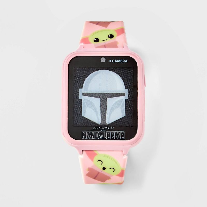 Photo 1 of Girls' Star Wars: the Mandalorian Grogu Interactive Smart Watch - Peach, Pink
