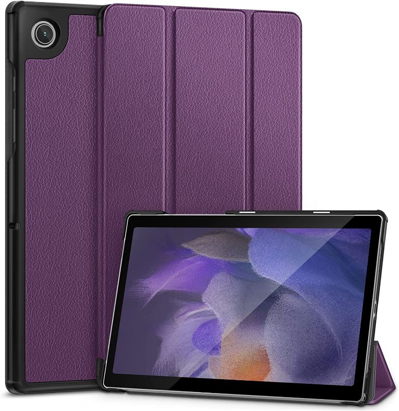 Photo 1 of Case for Samsung Galaxy Tab A8 10.5 inch 2022, Premium PU Leather Tri-Fold Stand Cover with Hard Shell for Galaxy Tab A8 [Auto Wake/Sleep, Ultra Lightweight & Multiple Viewing Angles]- Purple