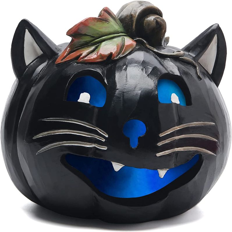 Photo 1 of  Halloween Pumpkin Decorations Handmade Pumpkin Ornaments for Fall Decor Thanksgiving Tabletop Pumpkin Decor Halloween Pumpkin for Home and Office Decorations (Black Cat)--UNOPENED BOX