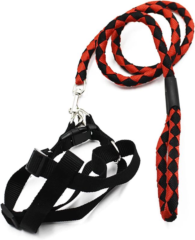Photo 1 of  Dog Harness and Leashes Set Durable Nylon Weave Round Rope Training Walking Adjustable Vest Halter Harnesses for Medium Large Pet Dogs