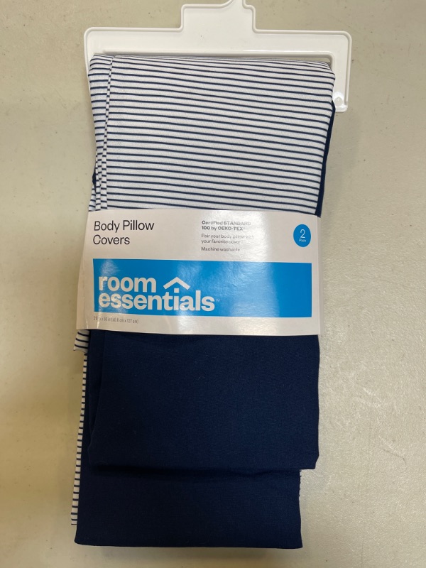 Photo 2 of 2pk Body Pillow Cover - Room Essentials™
Color: navy/navy stripe