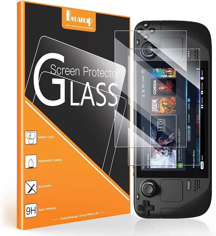 Photo 1 of Benazcap Steam Deck Screen Protector 7 Inch 2021 Release, 9H Tempered Glass Film Easy Installation/Anti-Scratch/HD Clear for Steam Deck-----comes with one pack