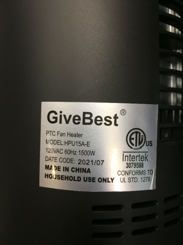 Photo 2 of GiveBest Space Heater for Large Room , 24" Ceramic Tower Heater with Remote Control 1H to 8H Timer ETL Certified Digital Oscillating Heater with Overheat Protection Tip-Over Switch for Indoor Use
Factory sealed