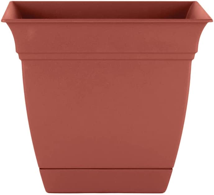 Photo 1 of 12" Square Eclipse Plastic Planter - The HC Companies 12.01"x12.01"x10.72" in Clay Color
