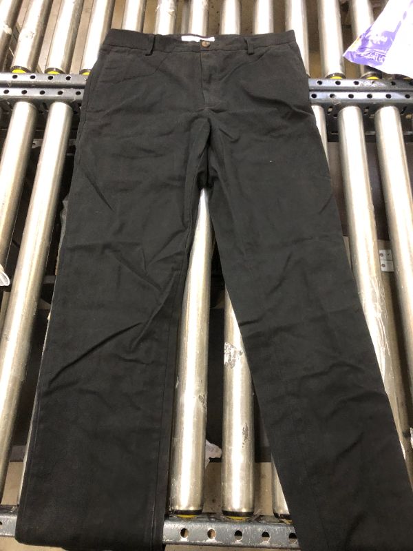 Photo 2 of Amazon Essentials Men's Straight-Fit Casual Stretch Khaki Pant -- Black -- Size 32x34
