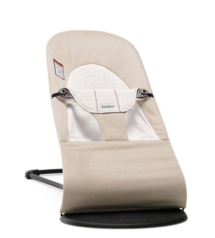 Photo 1 of BABYBJÖRN Bouncer Balance Soft, Cotton/Jersey, Beige/Gray  +++ FACTORY SEALED ITEM +++
