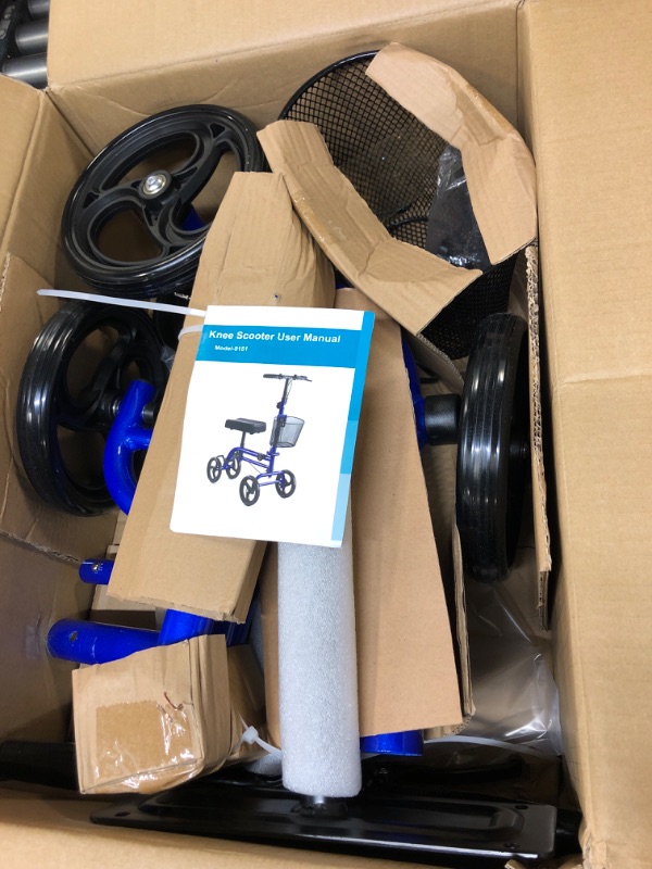 Photo 2 of RINKMO Knee Scooter?Steerable Knee Walker Economical Knee Scooters for Foot Injuries Best Crutches Alternative (Blue 1)
