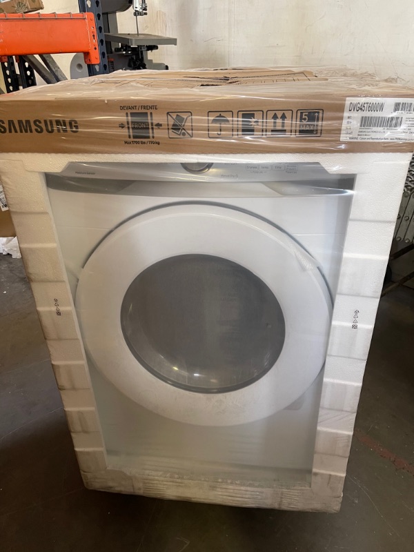 Photo 2 of Samsung - 7.5 Cu. Ft. Stackable Gas Dryer with Sensor Dry - White * FACTORY SEALED * 
