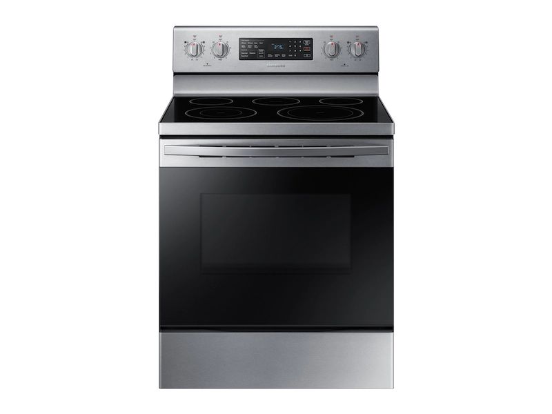Photo 1 of 5.9 cu. ft. Freestanding Electric Range with Convection in Stainless Steel INTERIOR DIRTY, SCUFFS/SCRATCHES (COSMETIC) DMG TO EXTERIOR 
