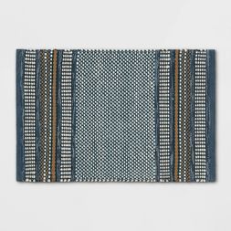 Photo 1 of 2'x3' Striped Scatter Rug Blue - Threshold™

