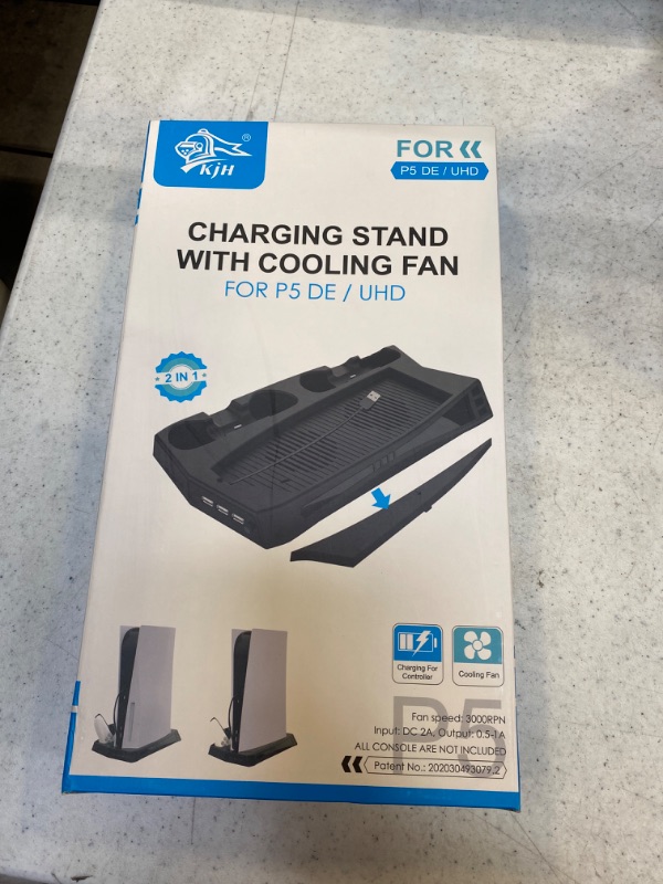 Photo 2 of V CARE TOO PS5 Cooling Stand with Charging Station Vertical 2 in 1 for PS5 Console and PlayStation 5 Digital Edition, Charging Station Dock with Dual Controller Charger Ports
