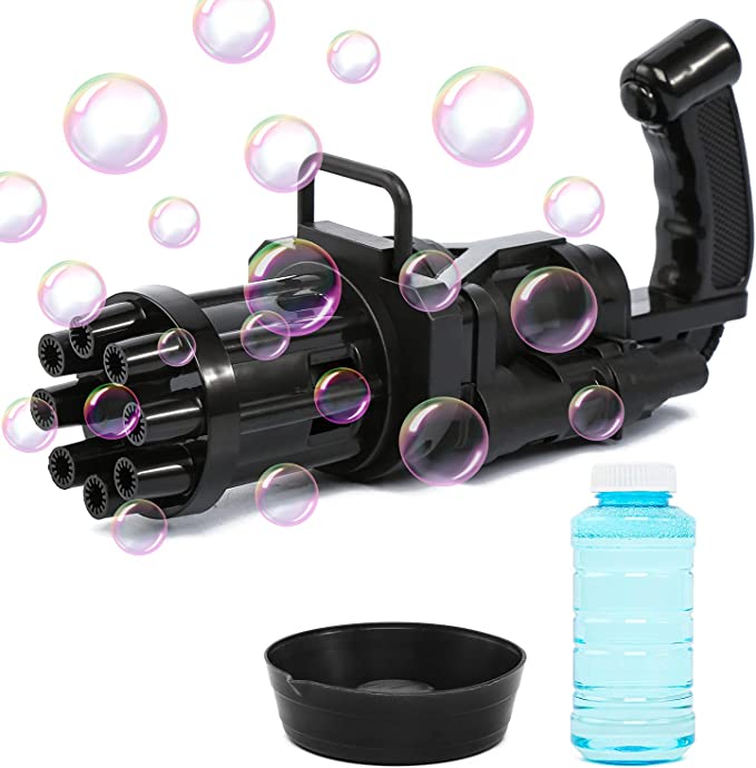 Photo 1 of YKB Bubble Machine Bubble Blaster Gun 8-Hole Automatic Bubble Maker Machine Electric Bubble Guns for Kids Outdoor Toys for Boys and Girls Toddler
