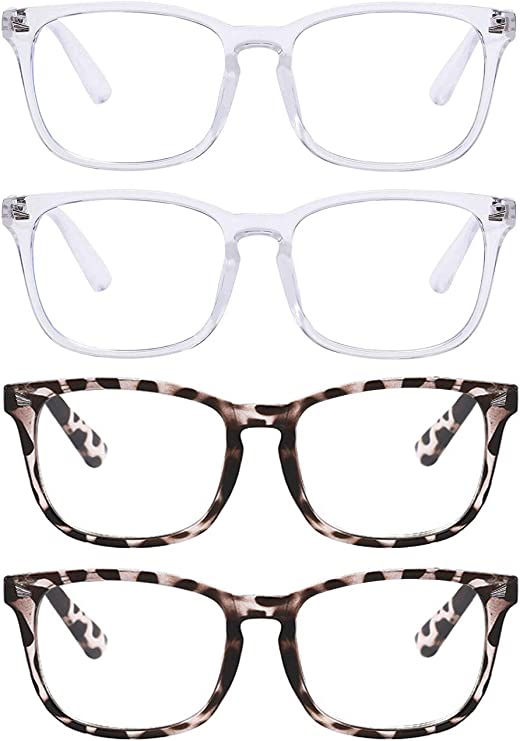 Photo 1 of Blue Light Blocking Glasses for Women Men (white white leopard leopard)
