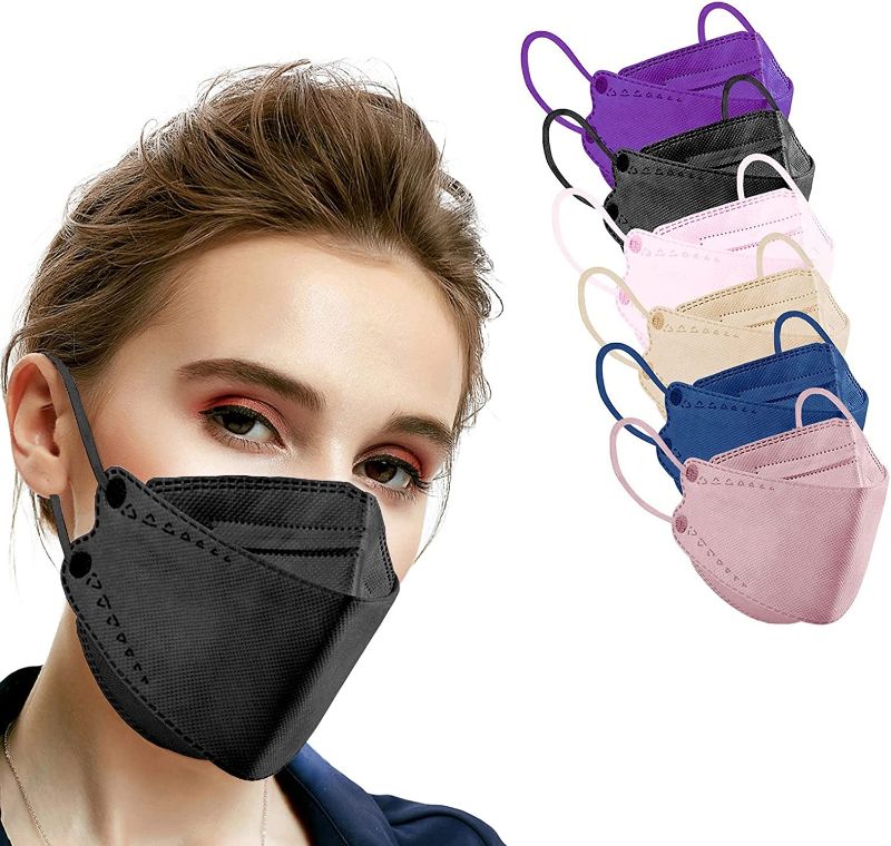 Photo 1 of 60 Pcs Multicolor Disposable Face Masks, Breathable Non-woven Multicolor Mask Facial Mouth Cover 4 Layer with Nose Clip Elastic Earloop ?6 Color
